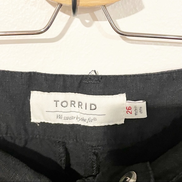 Torrid Plus Size‎ 26 Black Linen Wide Leg Career Business Work Pant - Picture 4 of 6